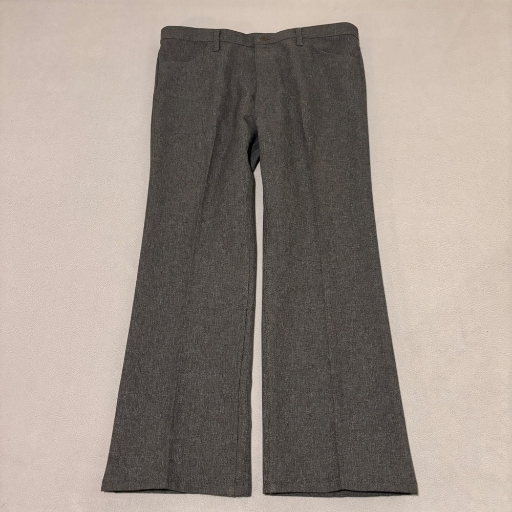 Wrangler Wrancher Dress Jeans Mens 40x32 Gray Polyester Twill Trousers 82HG